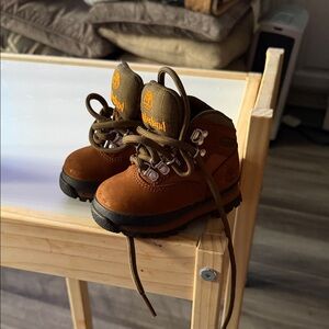 Timberland Kids Tan and Black Boots